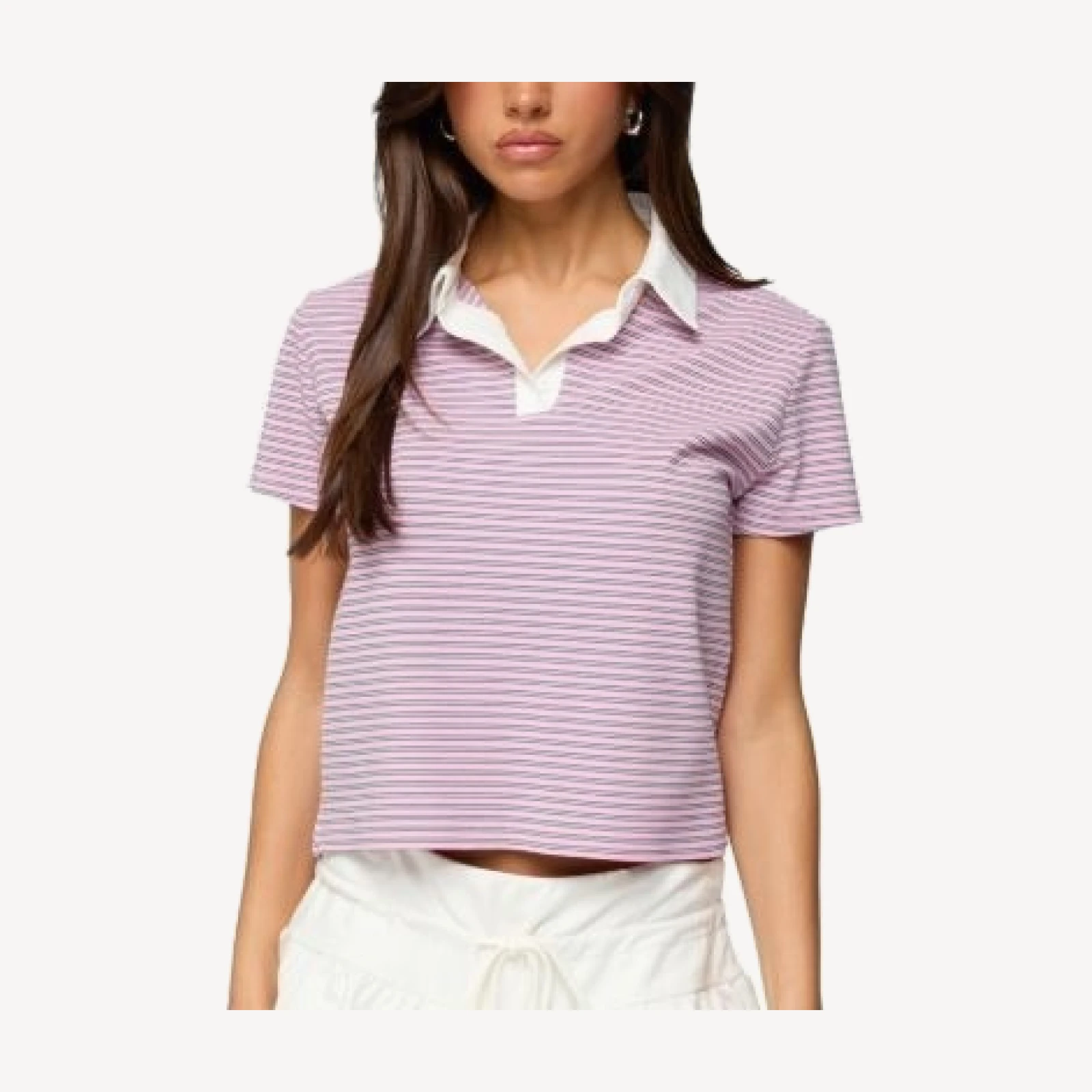 Edikted Lennie Striped Polo Top