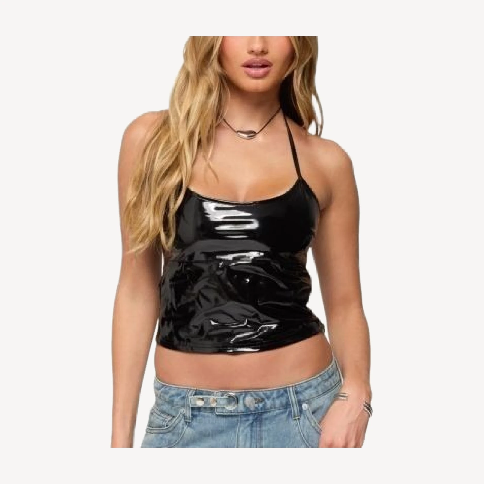 Edikted Vikki Vinyl Halter Top