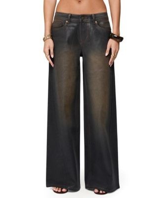 Edikted Oversized Mud Wash Low Rise Black Wash Jeans