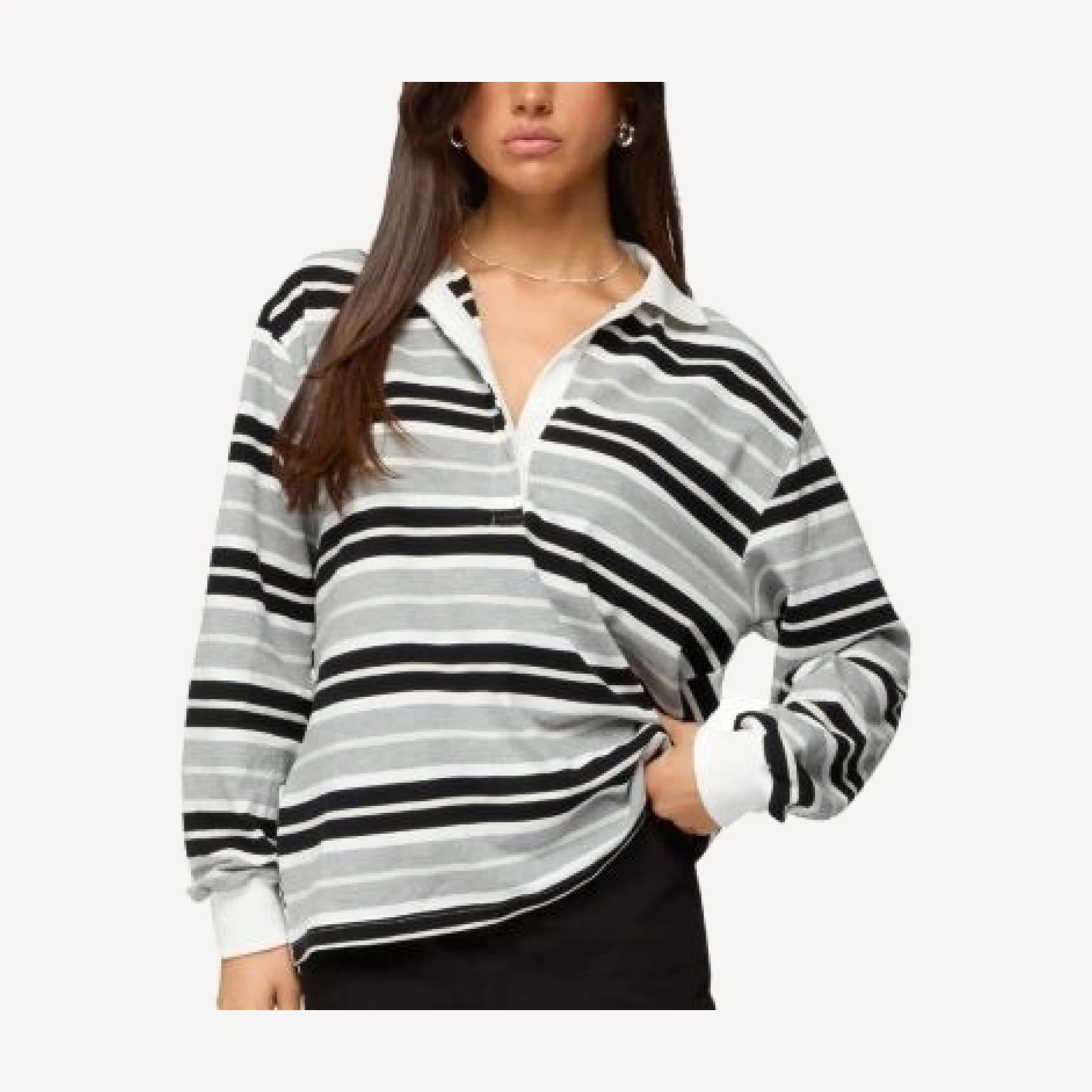 Edikted Renya Striped Rugby Shirt