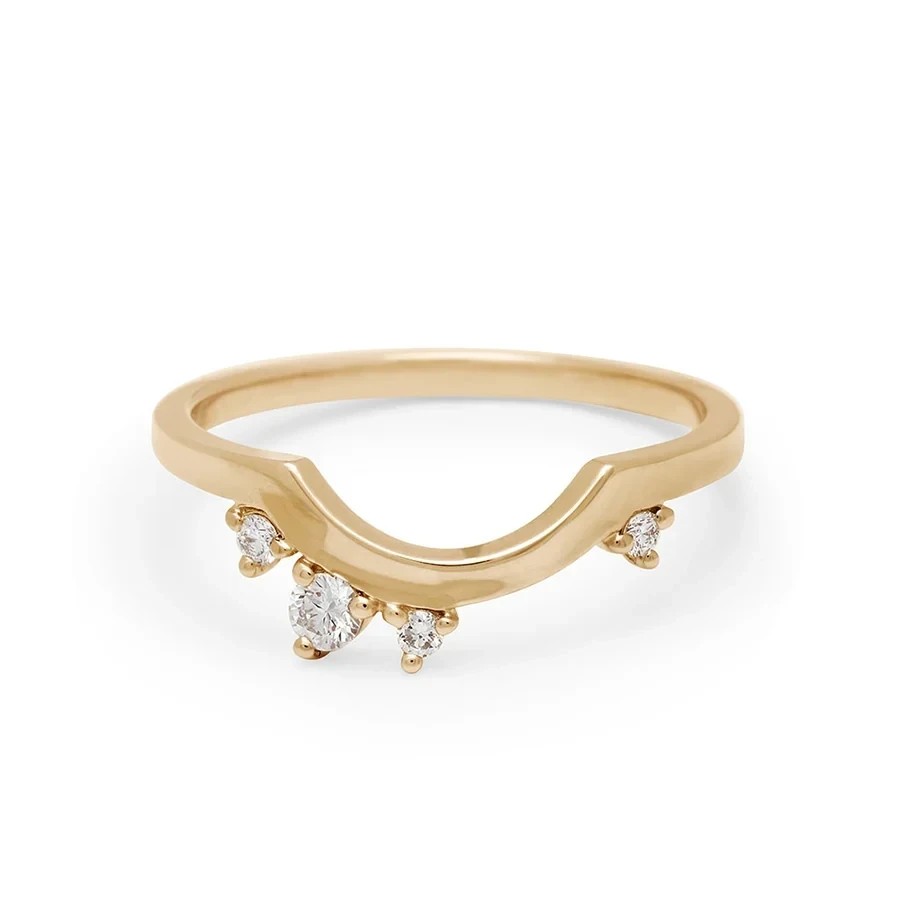 Meridian Scallop Band - 14k Gold & White Diamonds