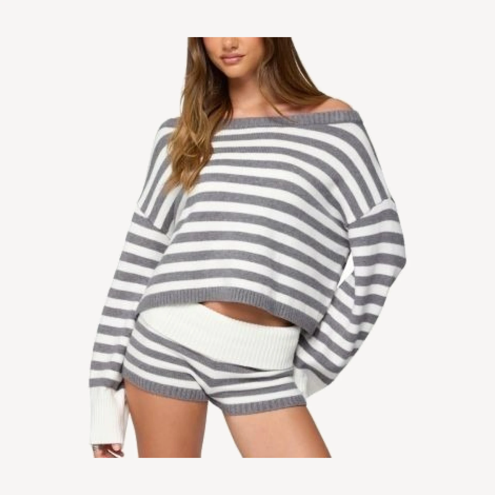 Edikted Saphi Striped Oversized Knit Sweater