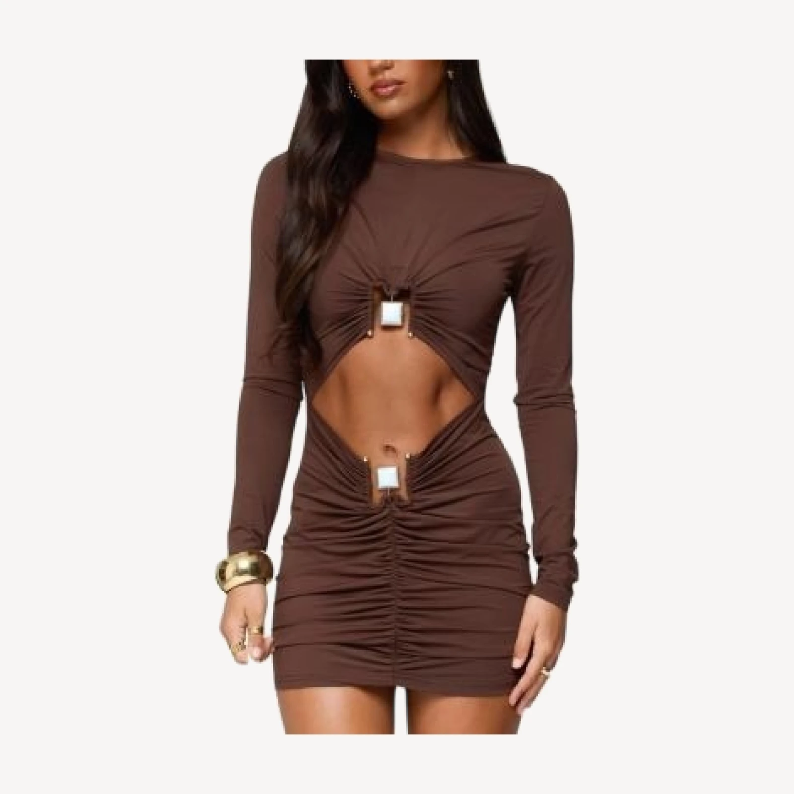Edikted Nia Cutout Pendant Mini Dress