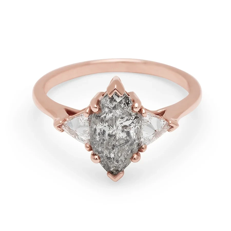 Marquise Bea Ring - 14k Gold & Grey Diamond (1.50ct)