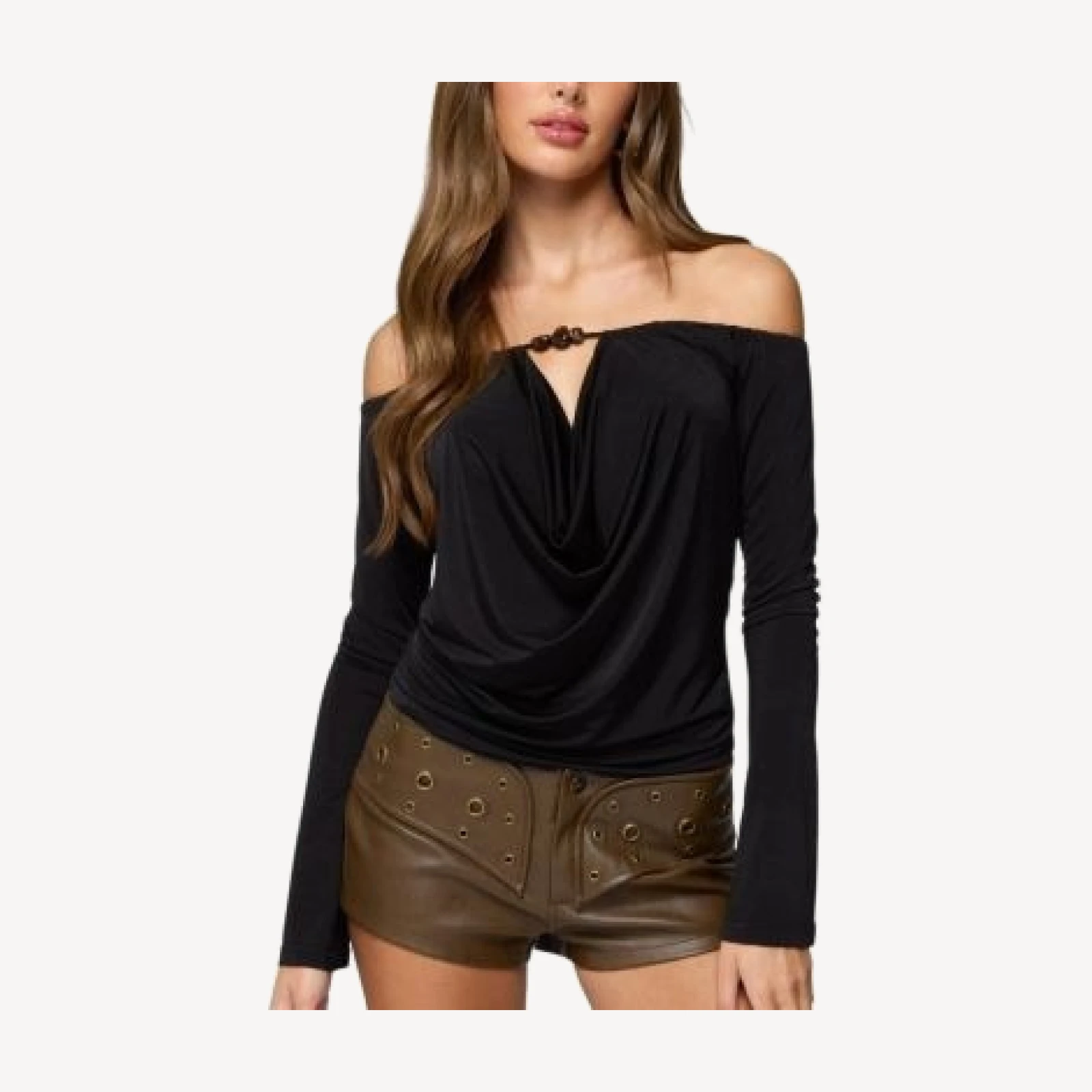 Edikted Kezya Draped Off Shoulder Top