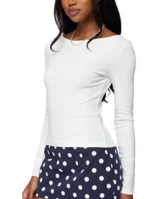 Edikted Savi Boat Neck Long Sleeve Top
