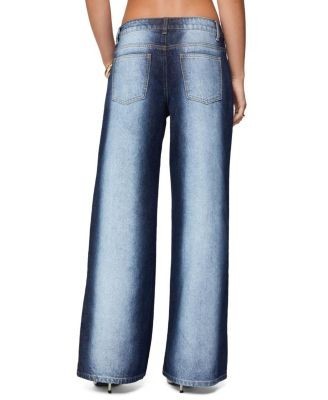 Edikted Ema Bleach Washed Low Rise Baggy Jeans