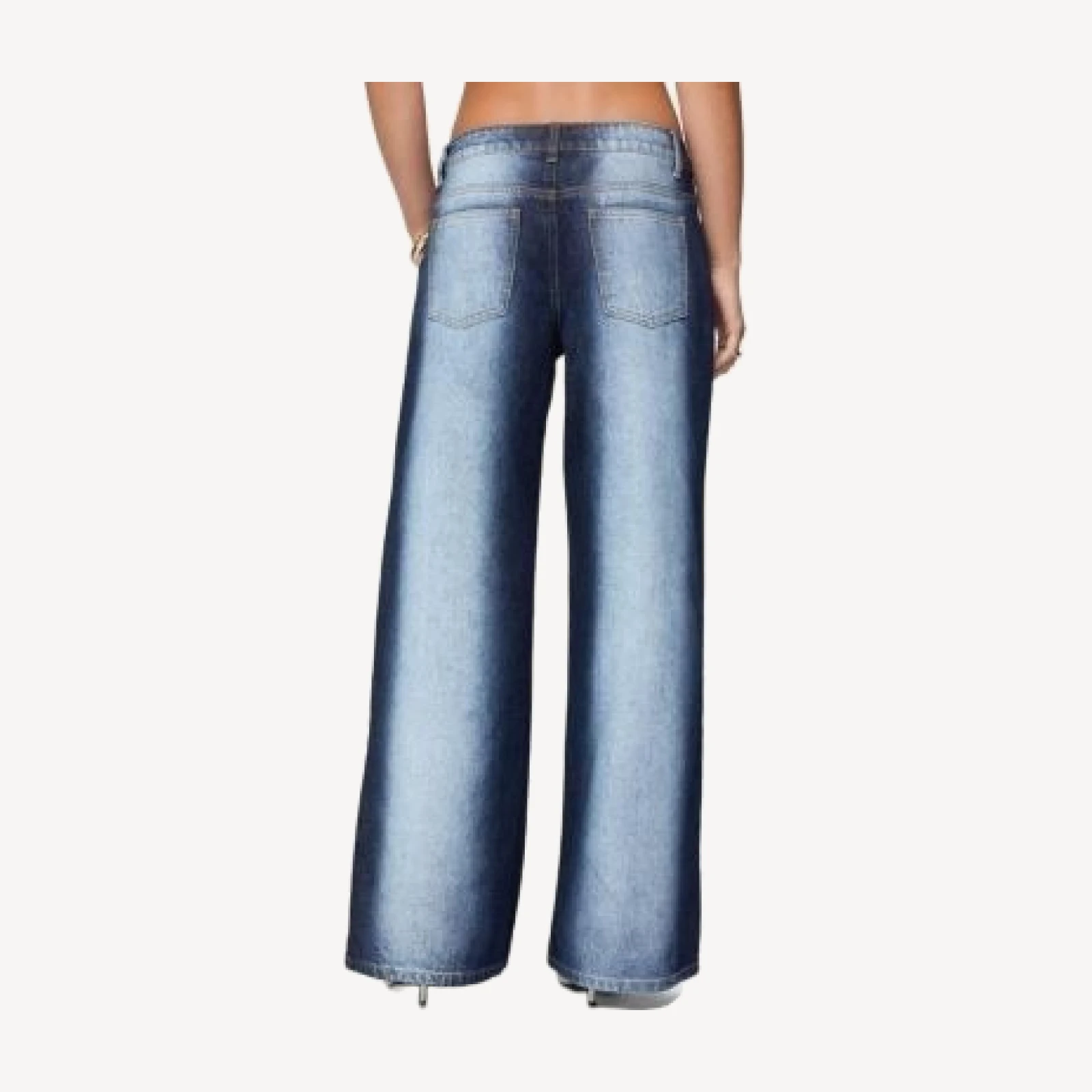 Edikted Ema Bleach Washed Low Rise Baggy Jeans