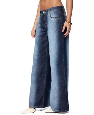 Edikted Ema Bleach Washed Low Rise Baggy Jeans