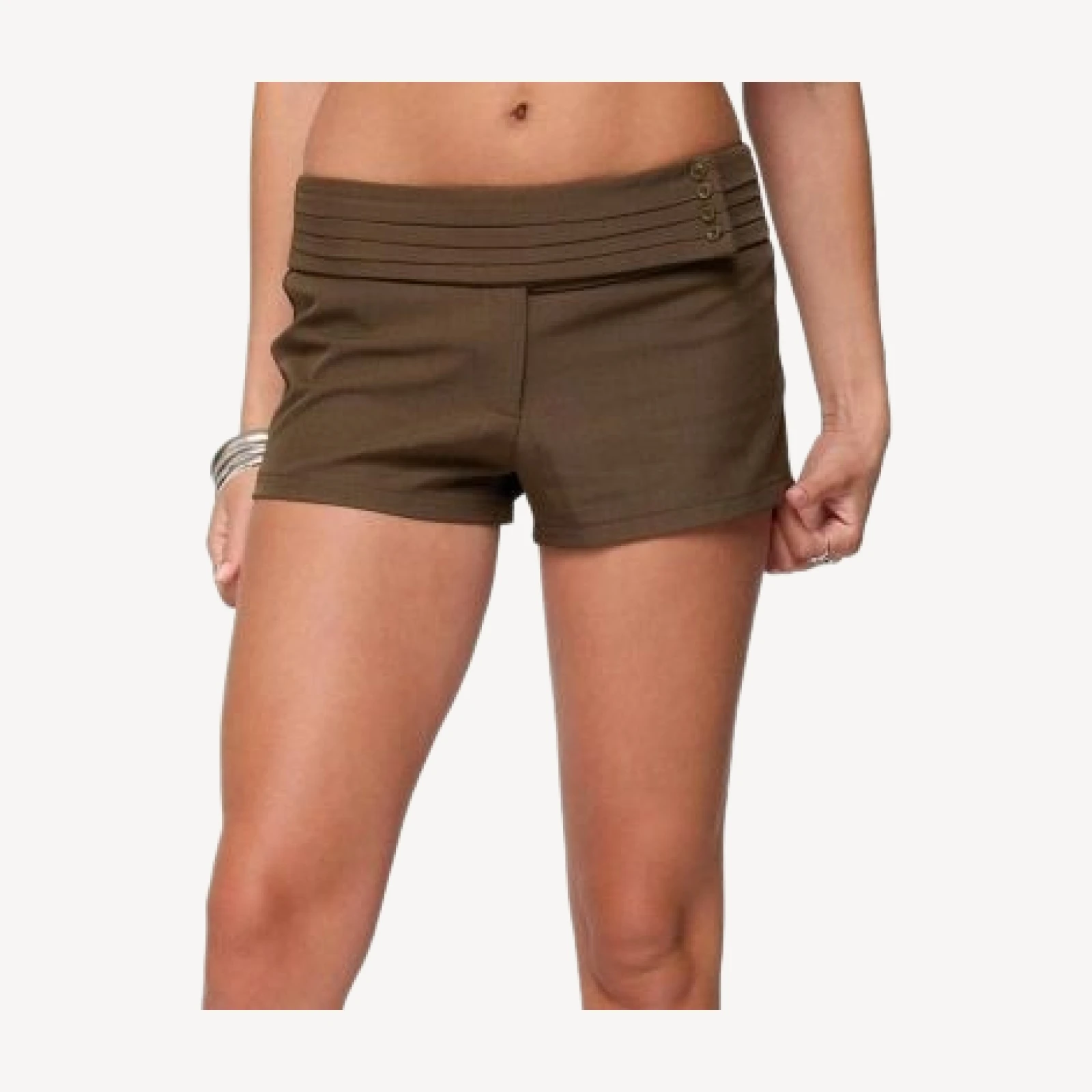 Edikted Karla Pleated Tailored Micro Shorts