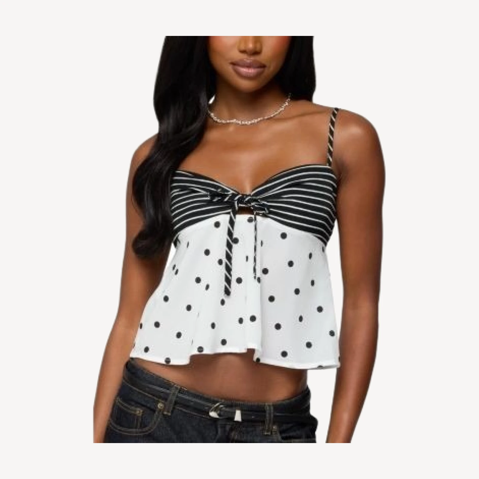 Edikted Tilly Mixed Print Top
