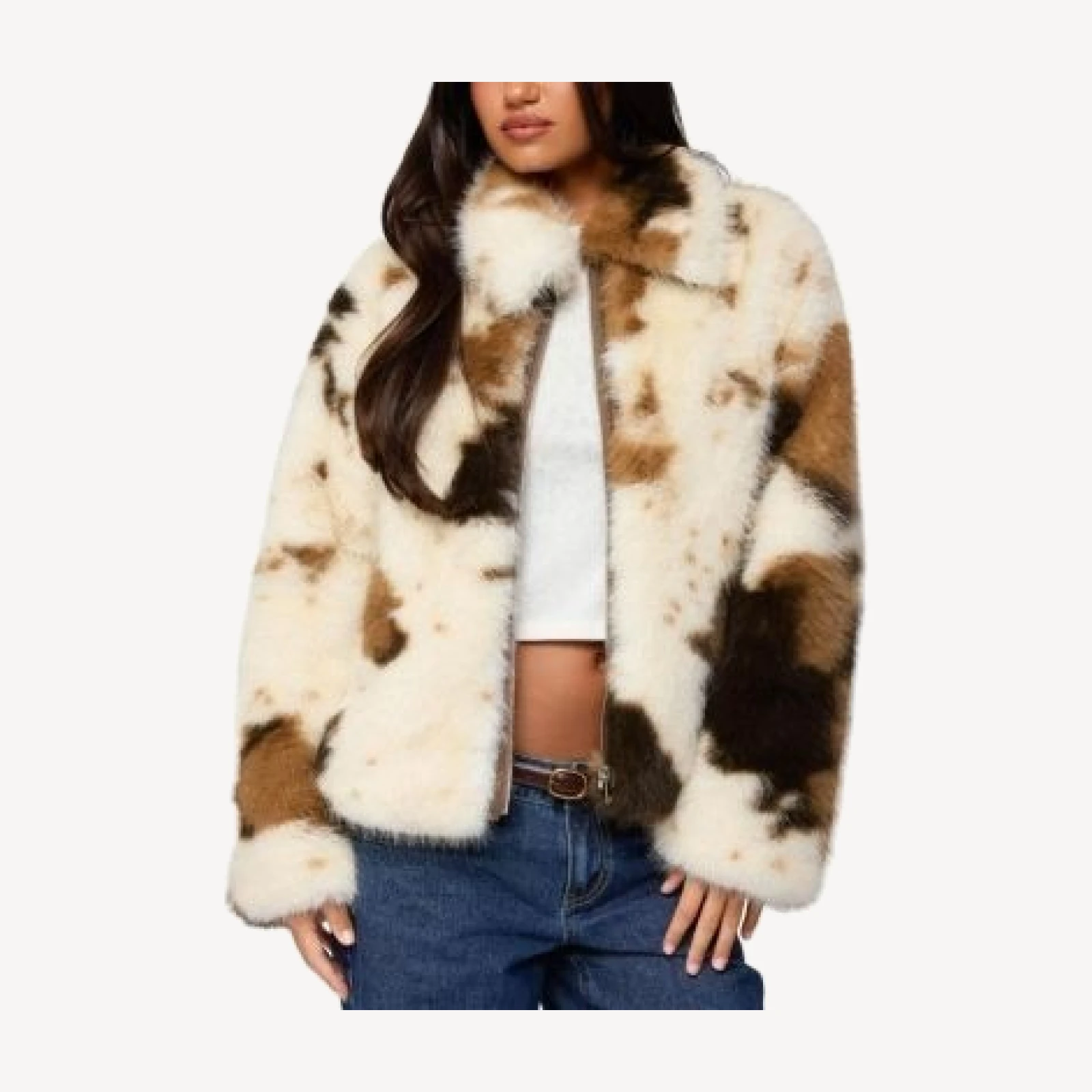 Edikted Rayan Cow Print Jacket