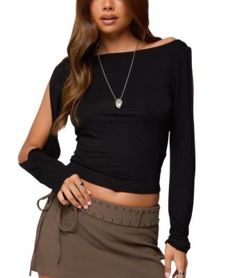 Edikted Cade Cutout Sleeves Boat Neck Top