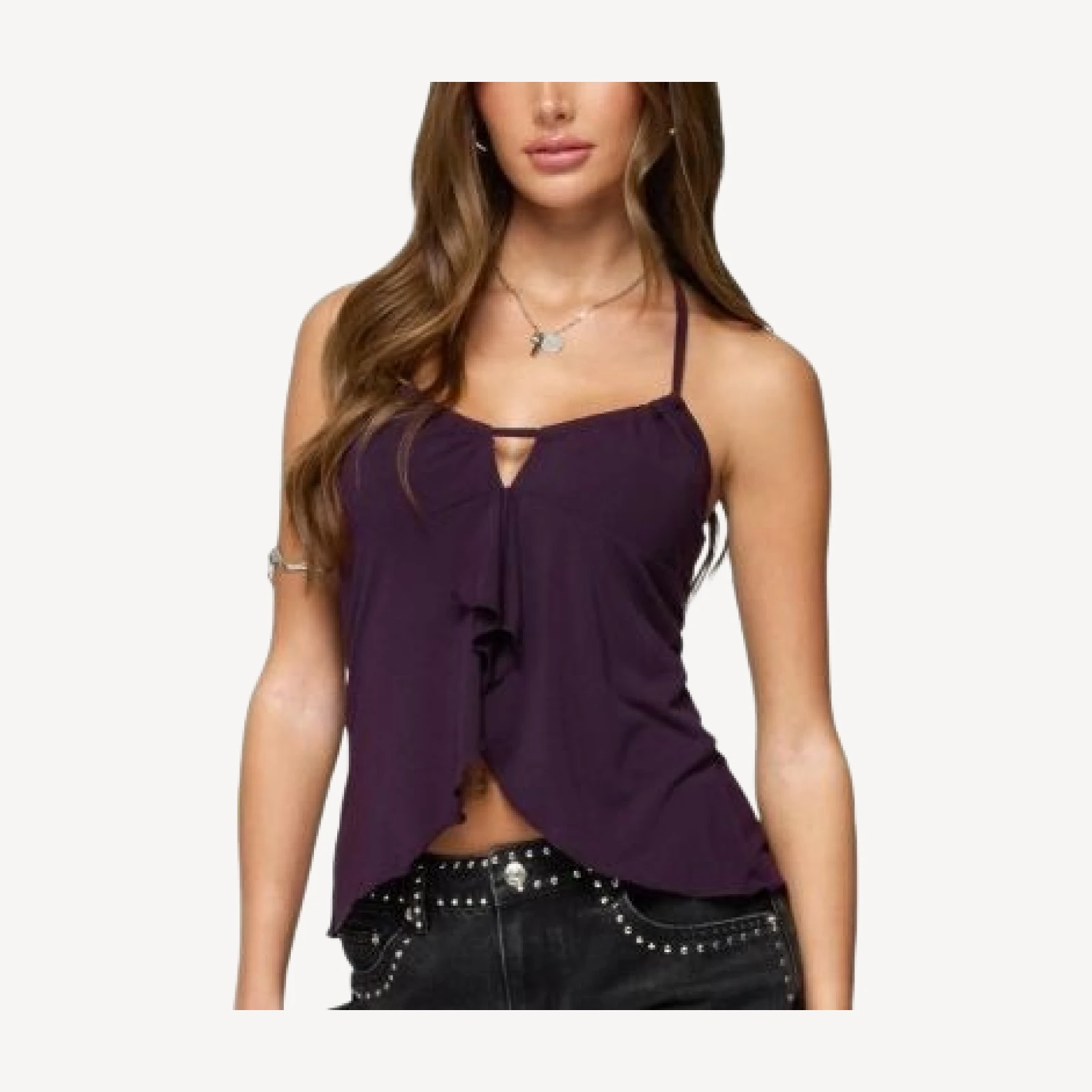 Edikted Lorenna Split Front Halter Top