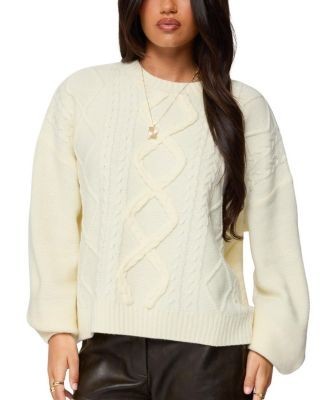 Edikted Braided Cable Knit Oversized Sweater