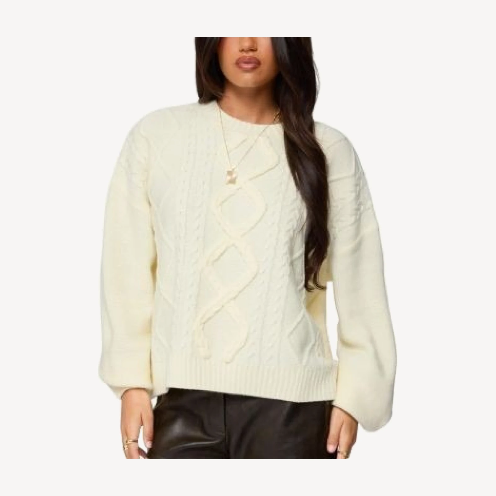 Edikted Braided Cable Knit Oversized Sweater
