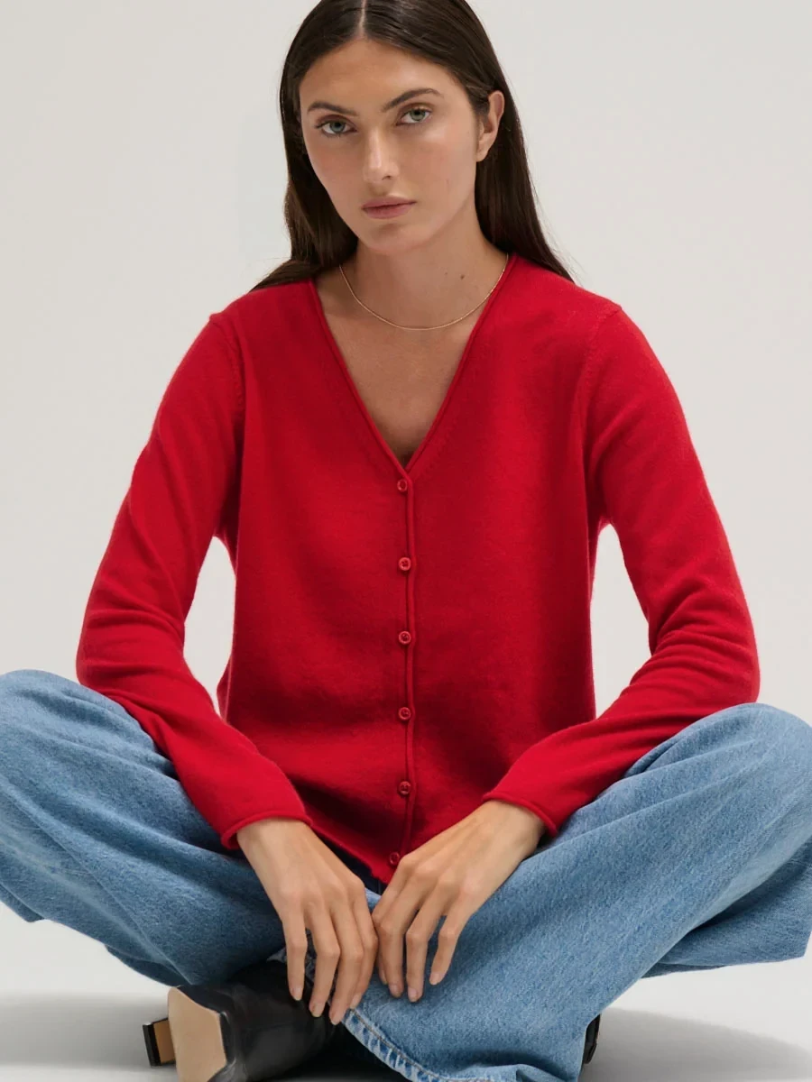 CASHMERE VEE CARDIGAN