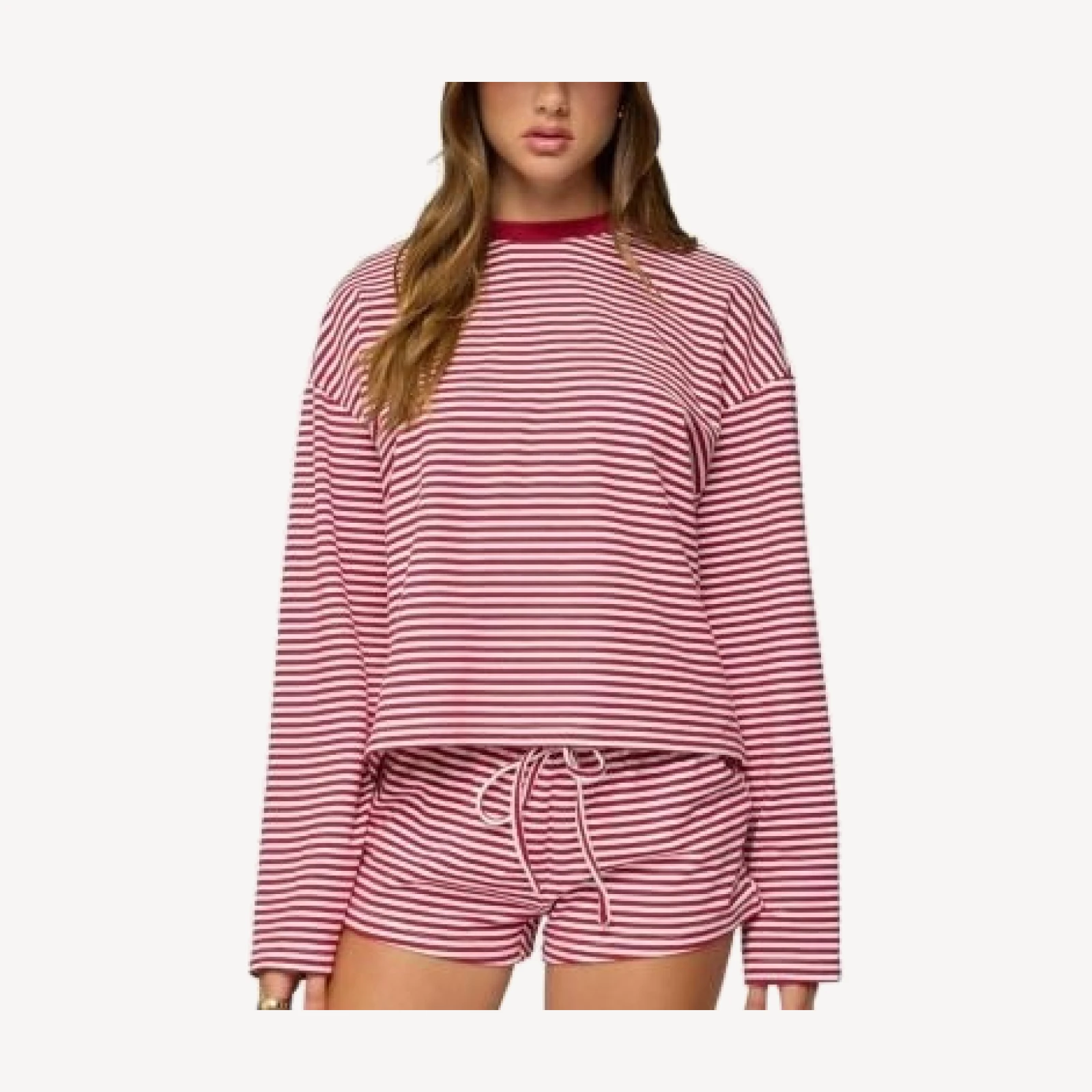 Edikted Jainee Striped Long Sleeve T Shirt