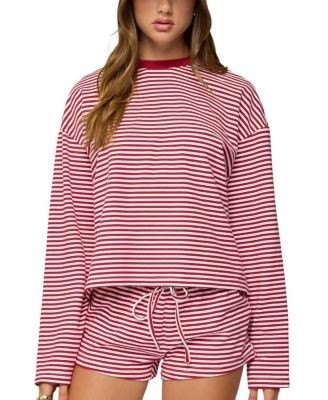 Edikted Jainee Striped Long Sleeve T Shirt