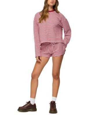Edikted Jainee Striped Drawstring Shorts