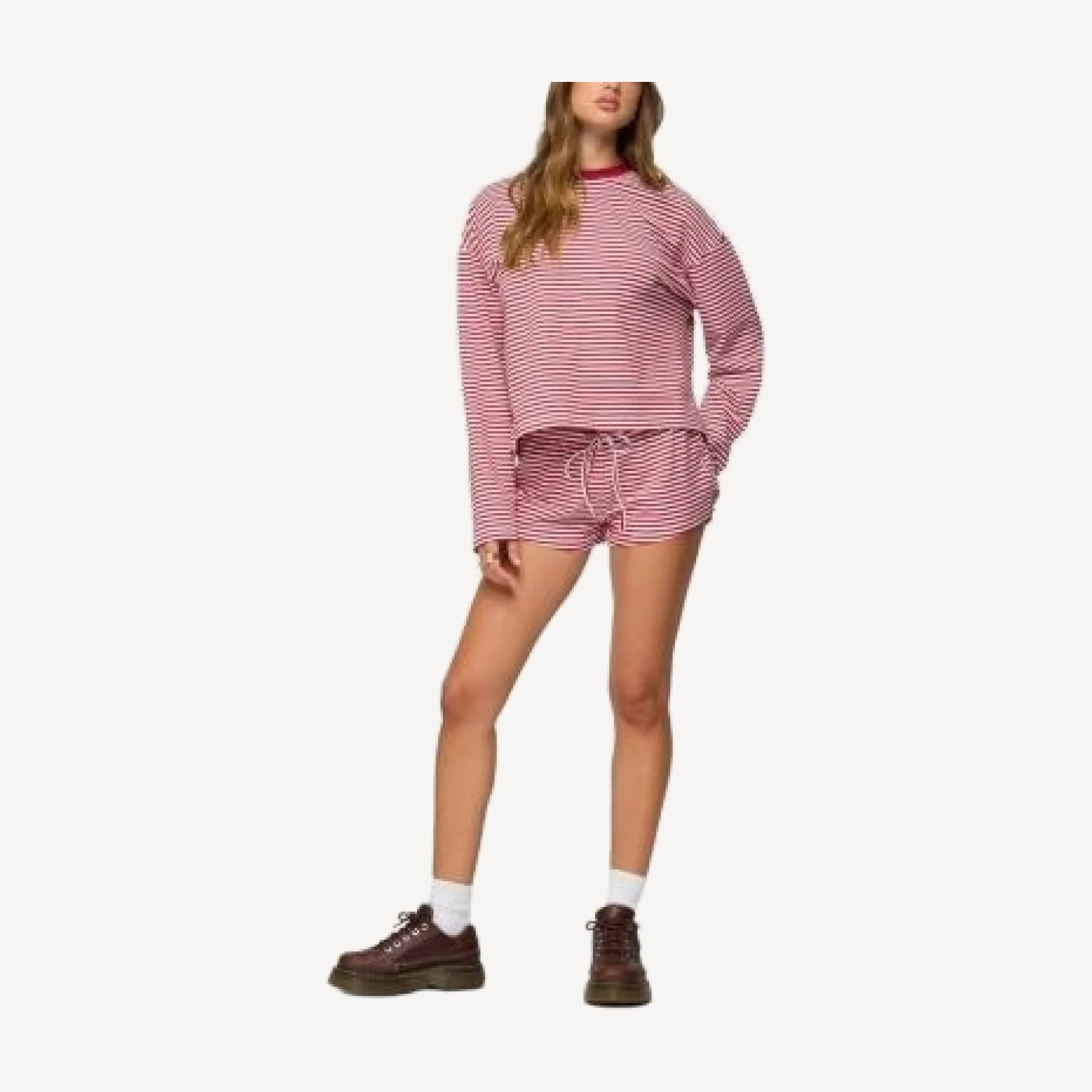Edikted Jainee Striped Drawstring Shorts