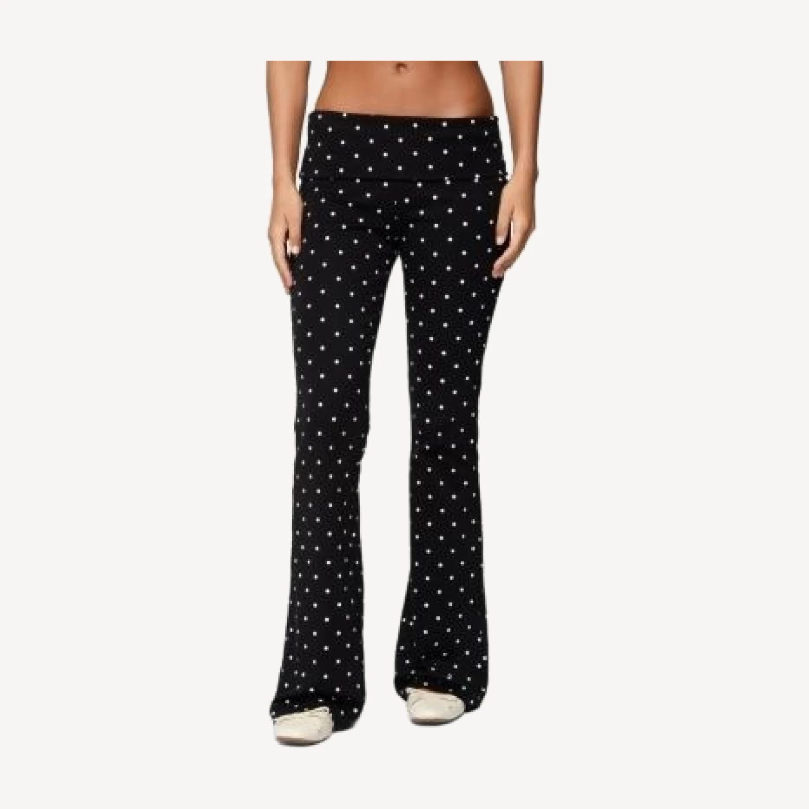 Edikted Daliya Polka Dot Fold Over Pants