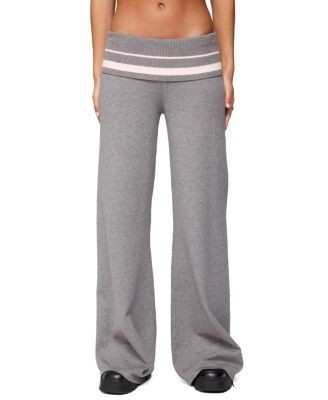 Edikted Kaliya Stripey Fold Over Knit Pants