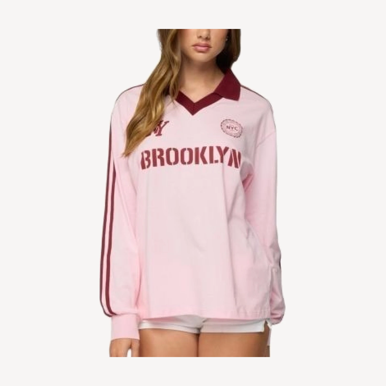 Edikted Brooklyn Contrast Oversized Rugby Shirt