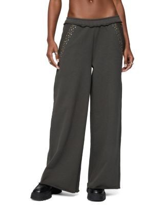 Edikted Wrenn Studded Wide Leg Sweatpants