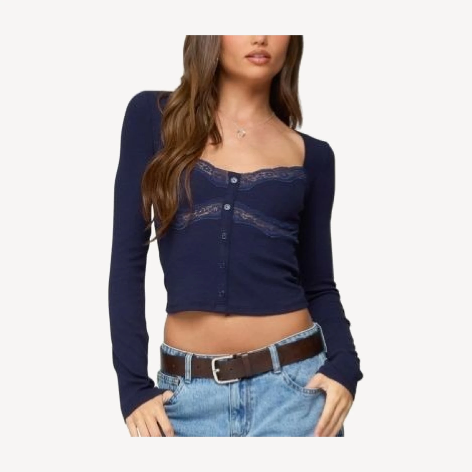 Edikted Kathi Lacey Long Sleeve Top