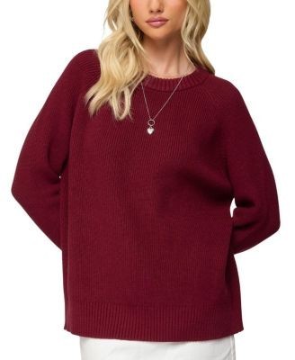 Edikted Lavonne Oversized Knit Raglan Sweater
