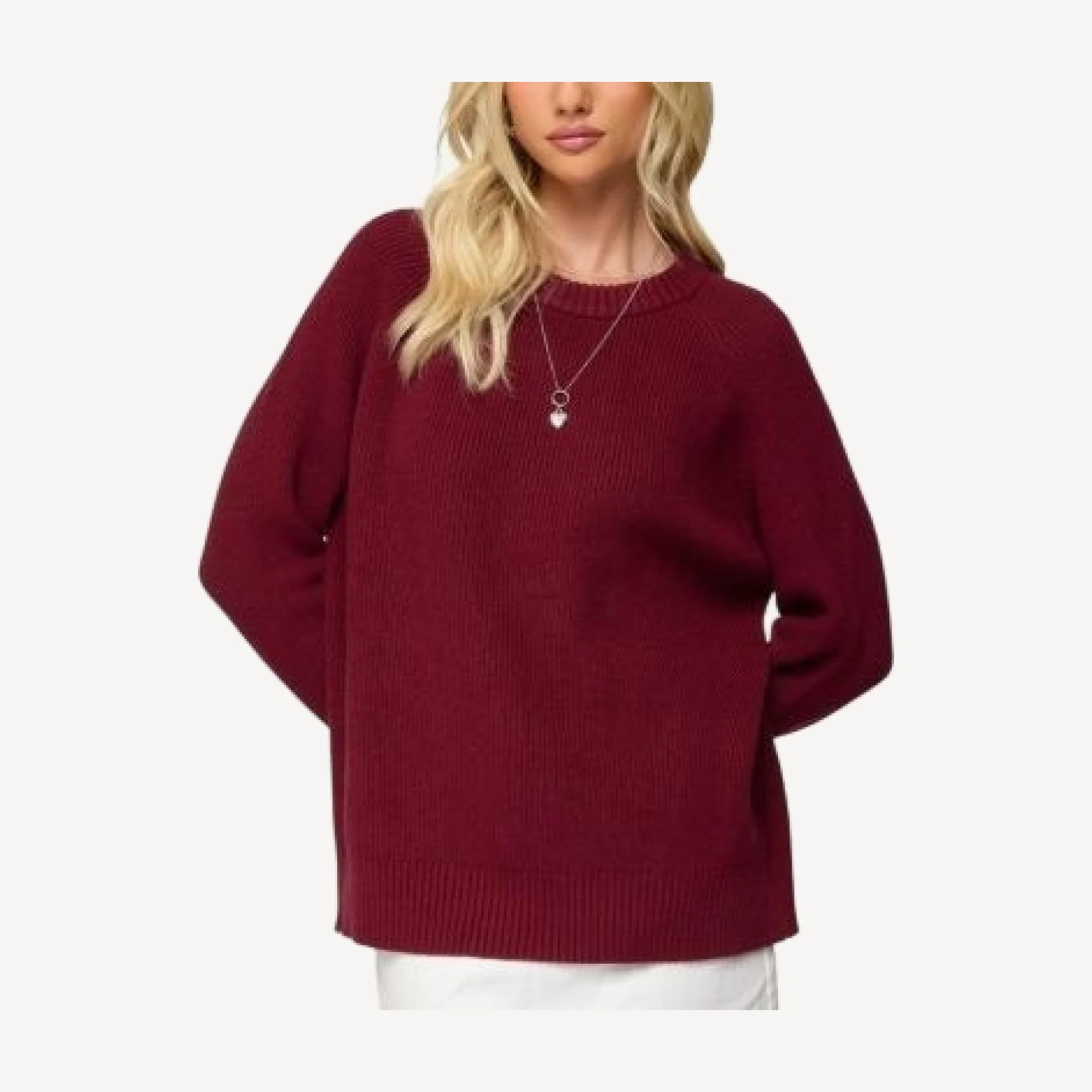 Edikted Lavonne Oversized Knit Raglan Sweater