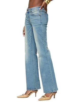 Edikted Jenni Washed Low Rise Flared Jeans