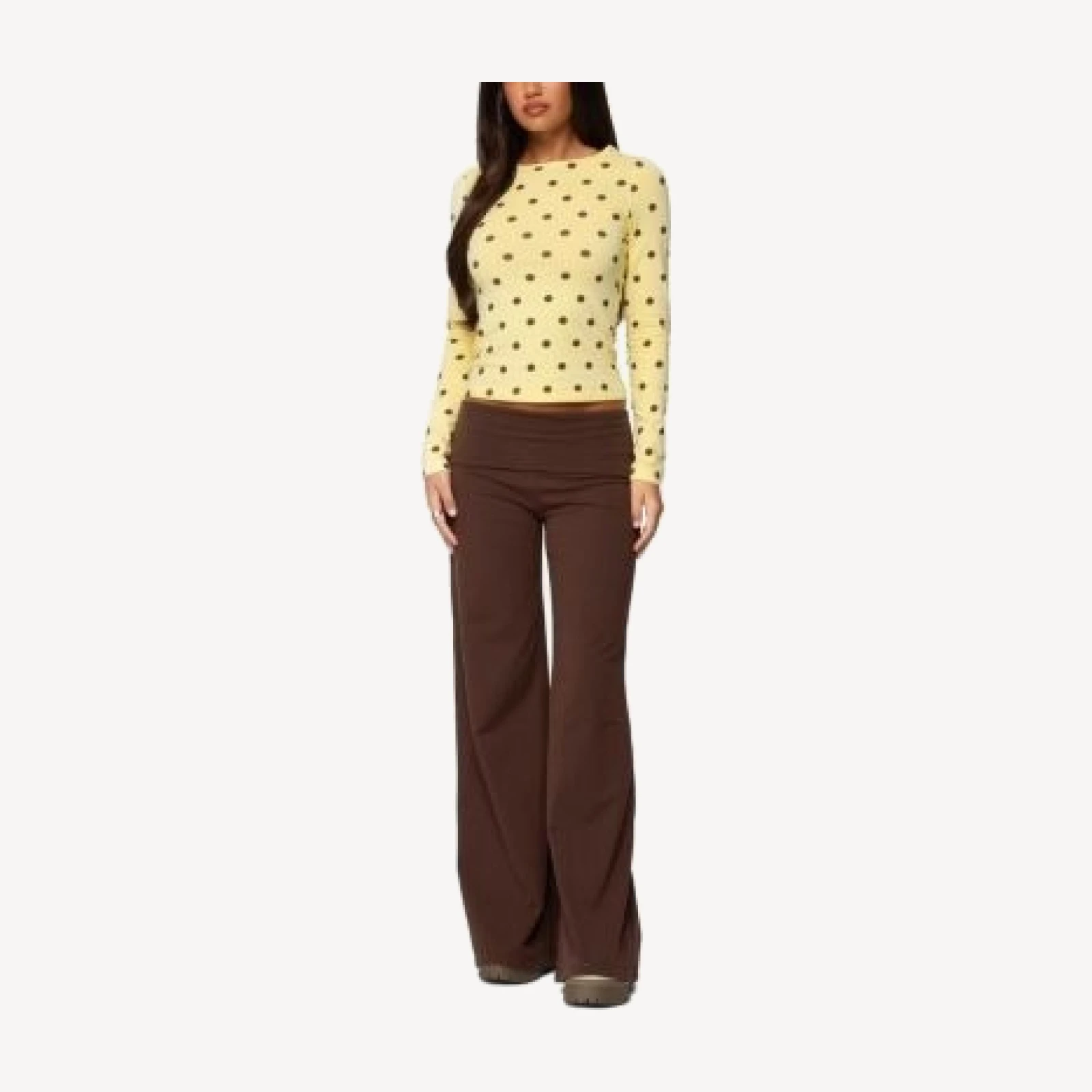 Edikted Maricelle Polka Dot Long Sleeve T Shirt