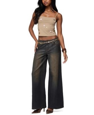 Edikted Malia Flower Applique Tank Top