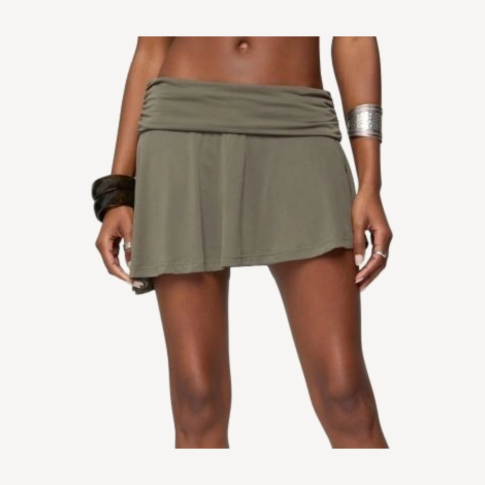Edikted Janah Asymmetric Fold Over Mini Skort