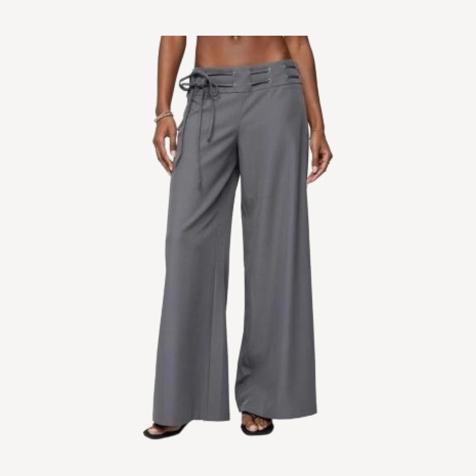 Edikted Willard Baggy Lace Up Belt Pants