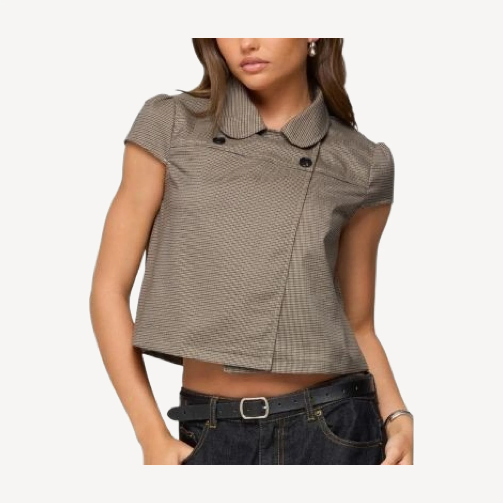 Edikted Haislee Plaid Tailored Shirt
