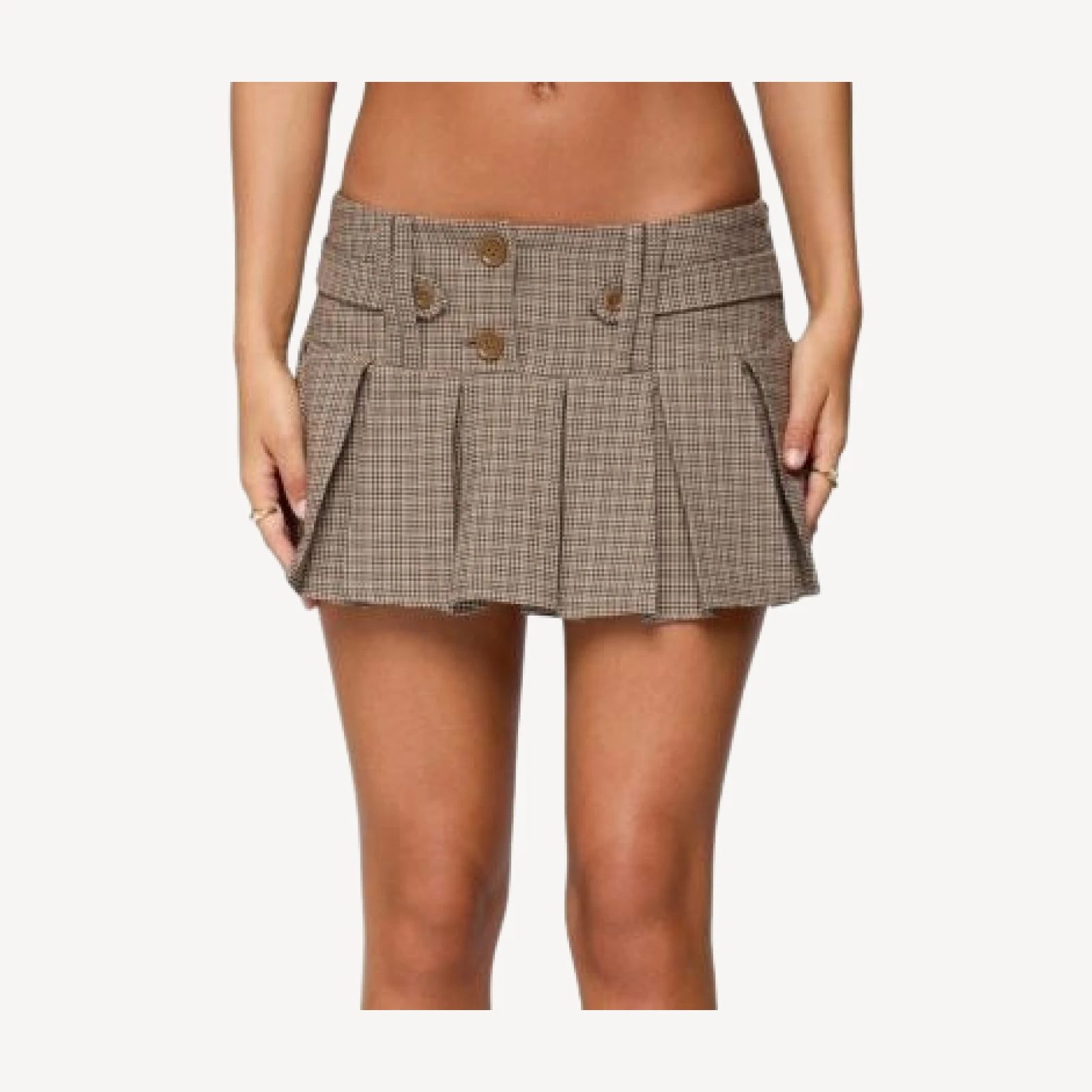 Edikted Lockette Plaid Pleated Mini Skort