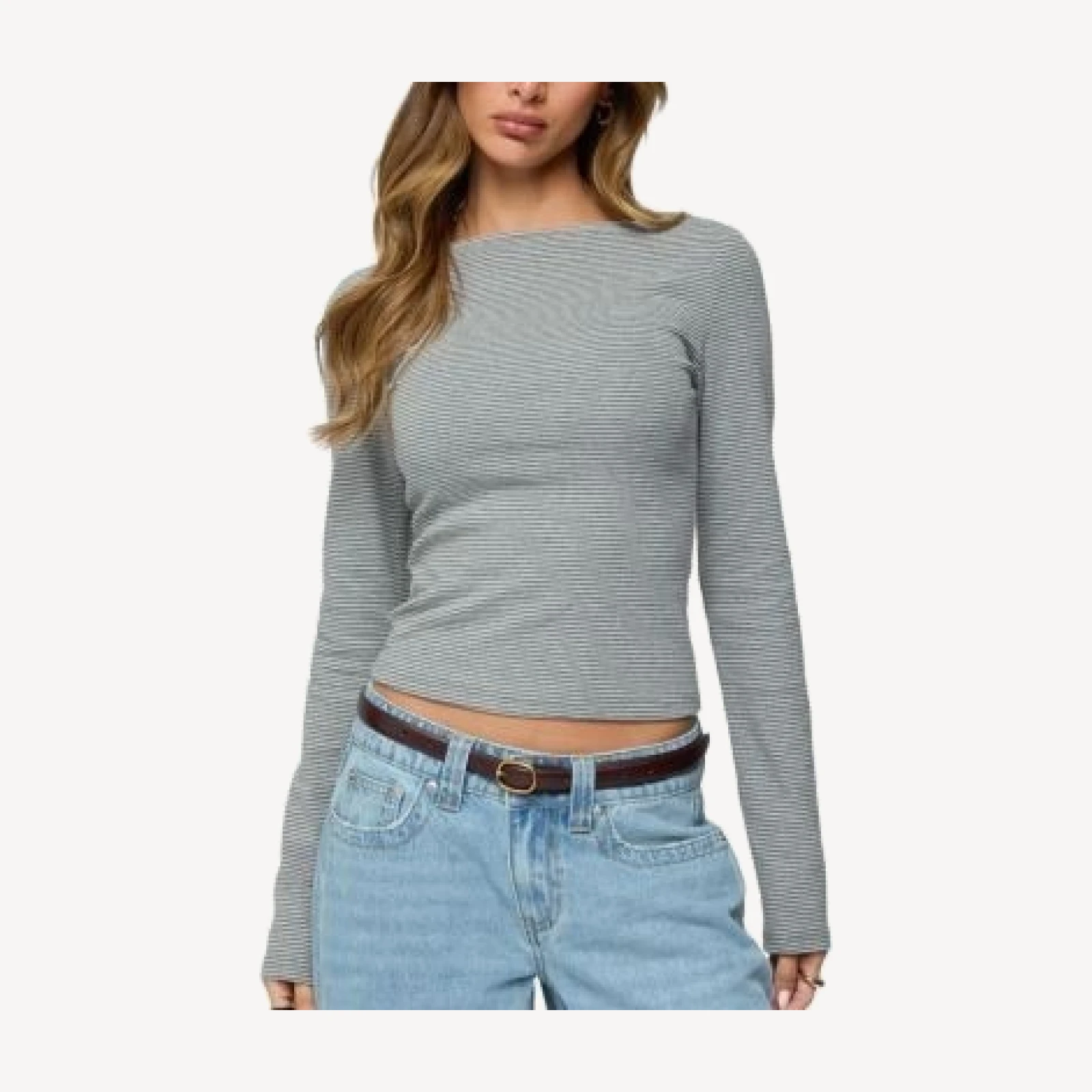 Edikted Loria Striped Boat Neck Top