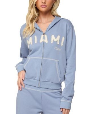 Edikted Miami Babe Zip Up Hoodie