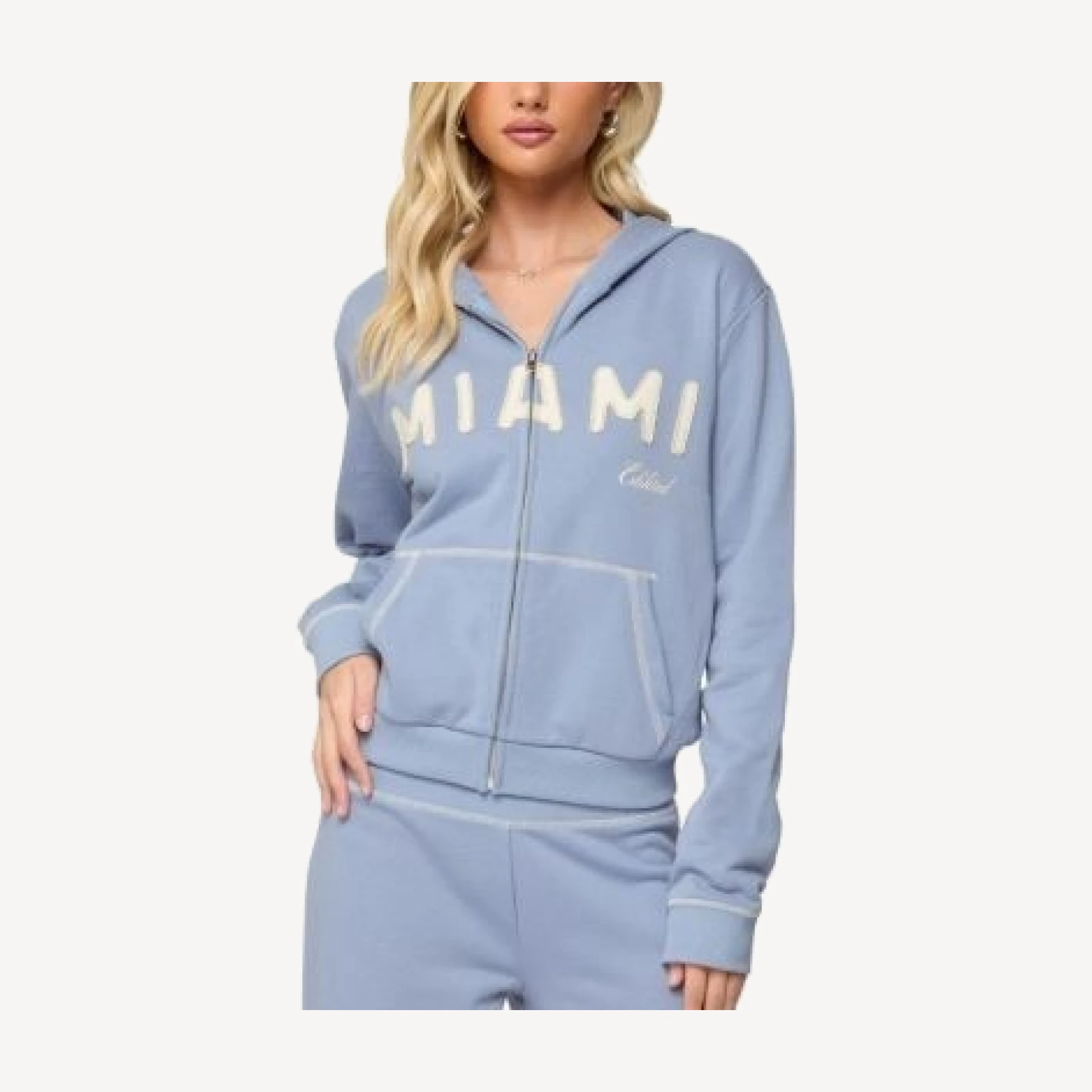 Edikted Miami Babe Zip Up Hoodie