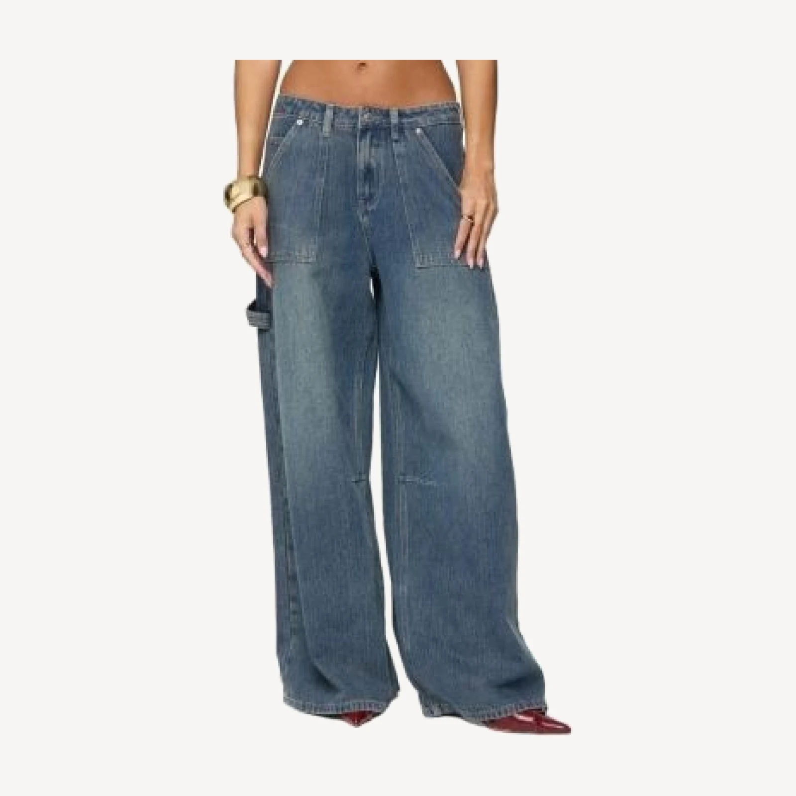 Edikted Jaycee Low Rise Baggy Carpenter Jeans