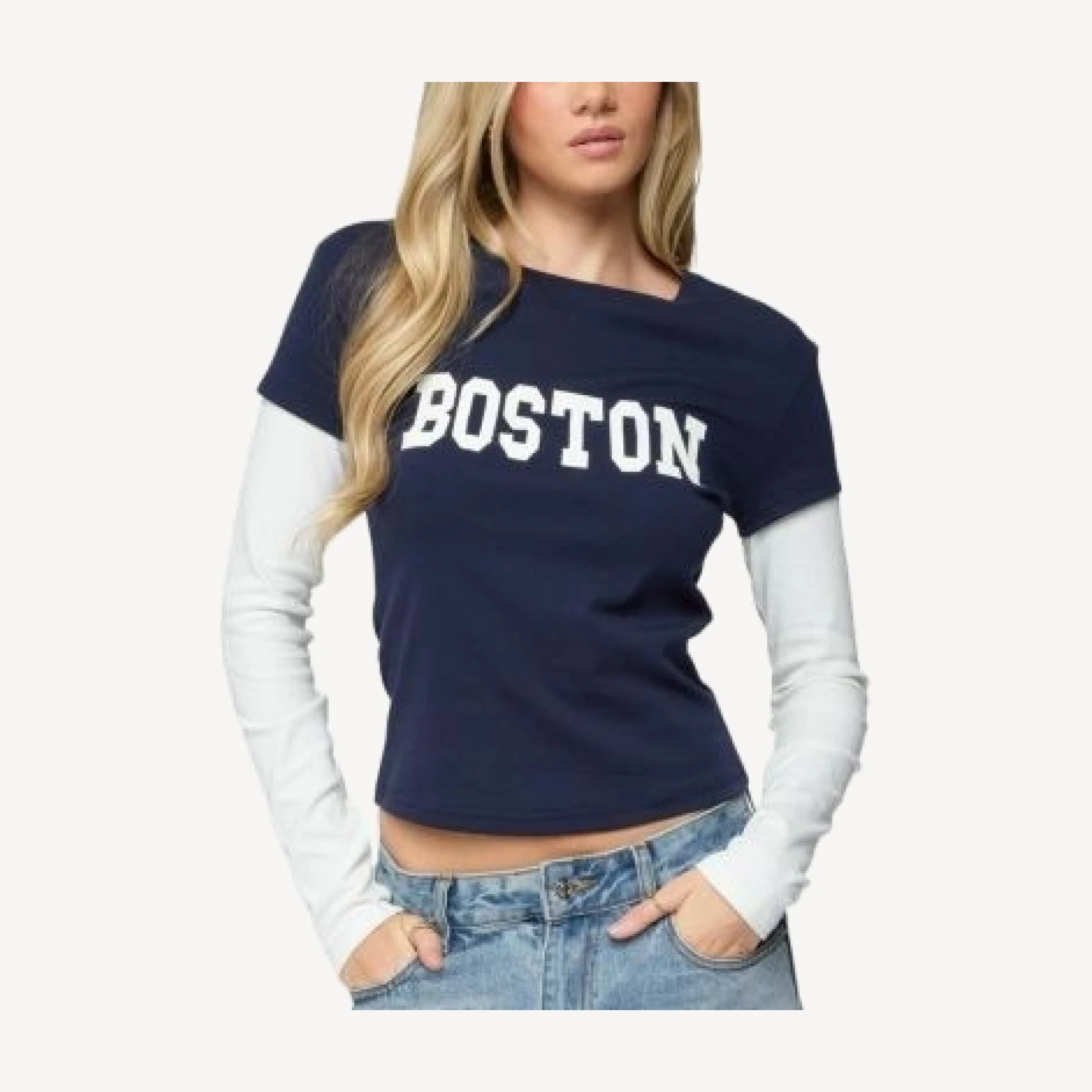 Edikted Boston Layered Long Sleeve T Shirt