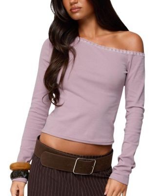 Edikted Emmiline Lacey Off Shoulder Top