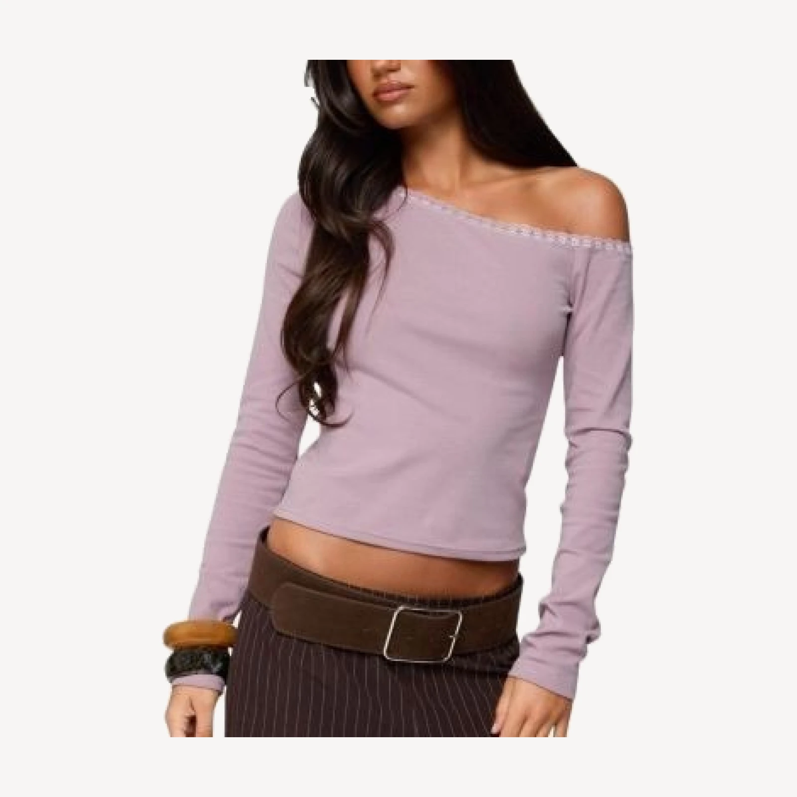 Edikted Emmiline Lacey Off Shoulder Top