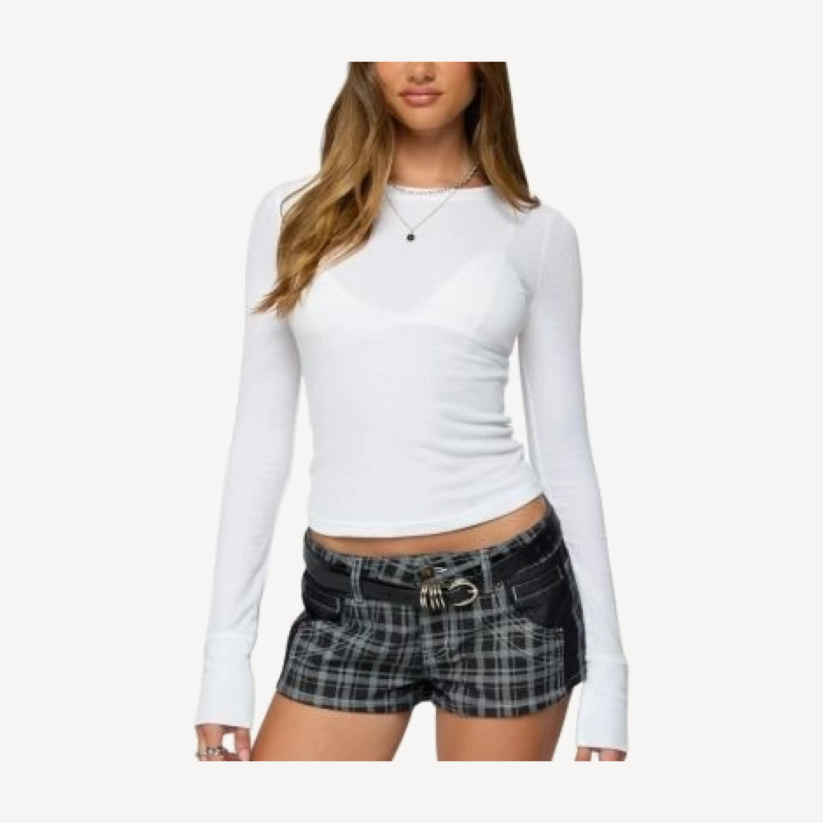 Edikted Kuini Ribbed Long Sleeve T Shirt