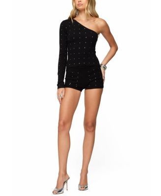 Edikted Harley Rhinestone One Shoulder Knit Top