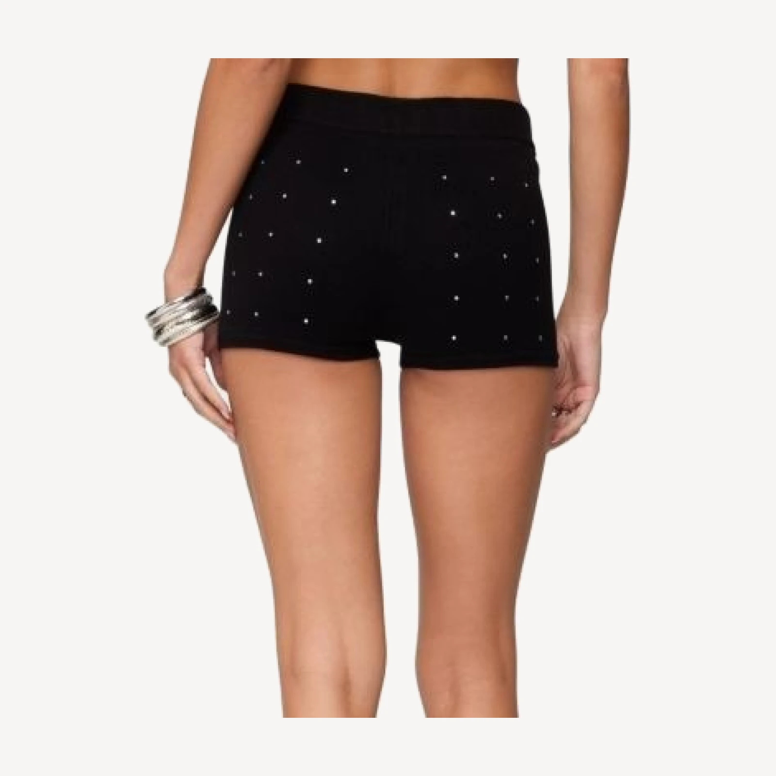 Edikted Harley Rhinestone Knit Shorts