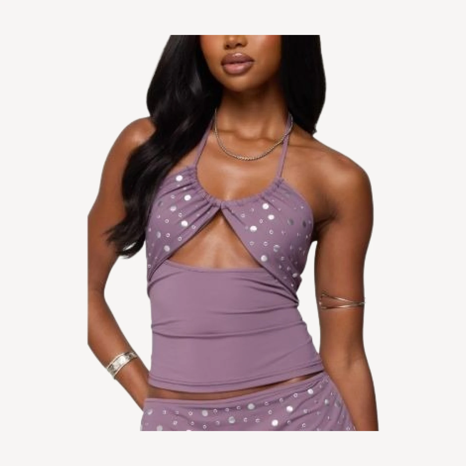 Edikted Luana Studded Cut Out Halter Top